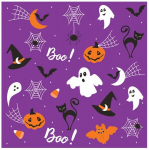 Lillad HALLOWEENi k&otilde;rvitsaga salvr&auml;tikud 33x33cm 20tk., 33x33 cm