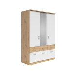 Riidekapp Brando 3, tamm/valge