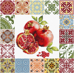 Ristpistekomplekt &bdquo;Granaat&otilde;una s&uuml;dame mosaiik&ldquo; 25,5 x 25,5 cm SB7058