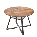 Laud, &uuml;mmargune, 120 cm, 4-6 istekohaga, pruun, metallraam, hoiuruumiga