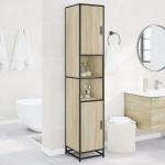 vidaXL vannitoakapp, sonoma tamm, 35x37,5x188,5 cm, tehispuit metall