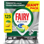 Kahjustatud pakendiga toode. Fairy Platinum All in One Lemon N&otilde;udepesumasina Tabletid, 125 tk