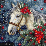 Rist&otilde;mbluskomplekt "Talvine Hobune" 20x20 cm SLETIL9955