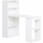 Kirjutuslaud riiuliga 120&times;55 cm, arvuti- ja k&ouml;&ouml;gilaud, valge, 1 tk.