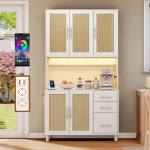 K&ouml;&ouml;gikapp, 183 cm, LED valgustus, 2 USB, 3 sahtlit