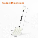 Lumelabidas 26x9.5x116.5 cm Valge, Alumiinium, Ergonomiline k&auml;epide