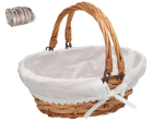 Gerimport ovaalne sangadega korv, 27x18x10 cm, pruun