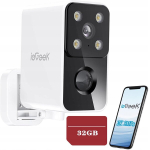Akutoitel juhtmevaba ip-kaamera audio 2.4g wifi 3mp kahesuunaline audio 32gb