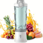 Kaasaskantav isiklik blender, valge, 6 teraga, eemaldatav anum, smuutid