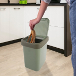 Plastikpr&uuml;gikast - Orion - 12 l - Roheline - Kallutatav kaas - 27x22x31 cm - Vastupidav plastik - Eemaldatav kaas