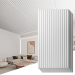3D PVC seinapaneelid Komplekt 12 Vastupidavad Dekoratiivsed Valged 50x50 cm