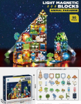 3D Magnetic Building Blocks Illuminated Animal Park 124 el.