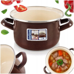 Emailitud kasserool - Orion - 16 cm - 1,4 l - Pruun - Beez sisemus - Emailitud teras - &Uuml;hildub k&otilde;ikide tuledega