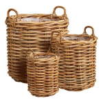 Korv, Burton Baskets Kubu Rotang, 3-osaline komplekt, Looduslik