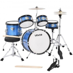 Laste trummikomplekt VEVOR, 5 osa, sinine, 35,56 x 25,4 cm