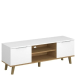 TV-alus Neptun RTV 2D/140, 138x40x49 cm, valge/pruun