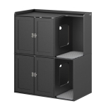 SoBuy kahekorruseline kassiliivakapp kahe eraldi pesaga must 80 x 45 x 95.5 cm HAT09-E-SCH