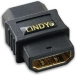 Lindy adapter 41230, 4K UHD 3840x2160@60Hz, 2x HDMI, must, kuldkattega, Must
