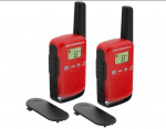 Motorola Red T42 Walkie Talkies - 4 km Range - 16 Channels - LCD Display