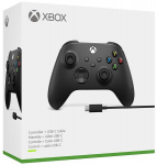 Xbox Wireless Controller Black + USB C kaabel