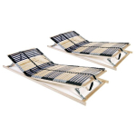 vidaXL voodi alusp&otilde;hjad, 2 tk, 42 liistu, 7 piirkonda, 80 x 200 cm, Ruda