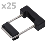vidaXL U-&uuml;hendus plastist, 60 x 40 mm aiapostile, 25 komplekti