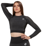Naiste T-spordis&auml;rk Stark Soul&reg; woman longsleeve sport crop top, must