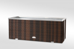 Alumiiniummetallist viimistlusega &otilde;ues pol&uuml;uretaanist lillepott, pruun-must, 100 cm x 30 cm x 60 cm