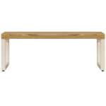 vidaXL kohvilaud, 110 x 50 x 35 cm, toekas mangopuit ja teras
