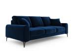 Kolmekohaline diivan Mazzini Sofas Madara, veluur, tumesinine/must