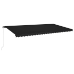 vidaXL k&auml;sitsi sisset&otilde;mmatav varikatus LED-iga, 600 x 350 cm, antratsiithall