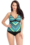 Naiste Bikiinid Green Scalloped Print S, S