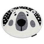 Laste vaip JOY Ring Teddy karu, lastele - Struktuuriline, kahel tasemel fliis koor / must