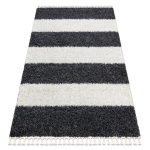 Vaip UNION 4079 triibuline muster hall / koor Tupsud berberi Maroko shaggy