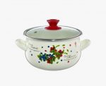 Emailitud pott koos kaanega Bilberry, 2,2 l, 16 cm