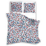 Punase lillemustriga mikrokiust voodipesu PEQ-006, 200x220cm