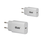 Club3D laadija CAC-3020 30W, 100-240V, 1x USB-C, kiire laadimine, valge, 2 pakis, toite kaitse