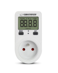 Esperanza ELA102 Elektroniline energiatarbimise m&otilde;&otilde;tur, 3680W, 16A, 230V, 50-60Hz, LCD, 1% t&auml;psus