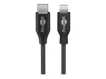 Goobay Lightning USB-C laadimis- ja s&uuml;nkroonimiskaabel 39445, 1m, must, 87W laadimine, &uuml;mmargune, keerdumise kaitse