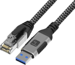 V&otilde;rgukaabel - TECHly ICOC U3A-RJ45-010 Cat6 F/UTP 1m Must, H&otilde;be
