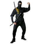 Widmann Karnevalikost&uuml;&uuml;m "Ninja Draakon", must, XXL