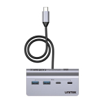 Unitek USB jaotur H1337AGY01, 5000 Mbit/s, 4 porti, 2x USB 3.2 Gen 1 Type-A, 2x USB 3.2 Gen 1 Type-C, alumiiniumkorpus, hall
