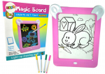 Valgustatud joonestuslaud koos tarvikutega Lean Toys Magic Board, roosa