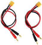 2 tk XT60 laadimine koos 4mm banaanipistikuga 14AWG silikoonkaabel 30cm, v&auml;rv kollane punane must