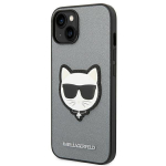 Karl Lagerfeld KLHCP14SSAPCHG iPhone 14 Saffiano Choupette Head Patch Silver
