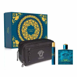 Komplekt Versace Eros meestele: Parf&uuml;&uuml;mvesi EDP, 100 ml + Parf&uuml;&uuml;mvesi EDP, 10 ml + kosmeetikakott