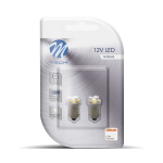 Blister 2x LED L009W - BA9s 12V 4xSMD3528 Valge LED pirnid M-TECH