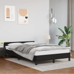 vidaXL voodiraam peatsiga must 120x200 cm kunstnahk