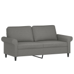 vidaXL 2-kohaline diivan, tumehall, 140 cm, kangas, Pilka