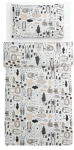 Voodipesukomplekt beebile, 2-osaline Organic Valge/Kakao 120X160/40X60